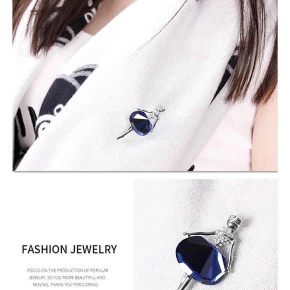 ‼️5 for $25 SALE‼️ Mini Ballerina RhinestoneBrooch - Picture 6 of 8